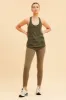 Green Racer Tank Cotton Stretch Sleeveless Scoop Neck sold by Ally Fashion