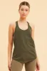 Green Racer Tank Cotton Stretch Sleeveless Scoop Neck sold by Ally Fashion