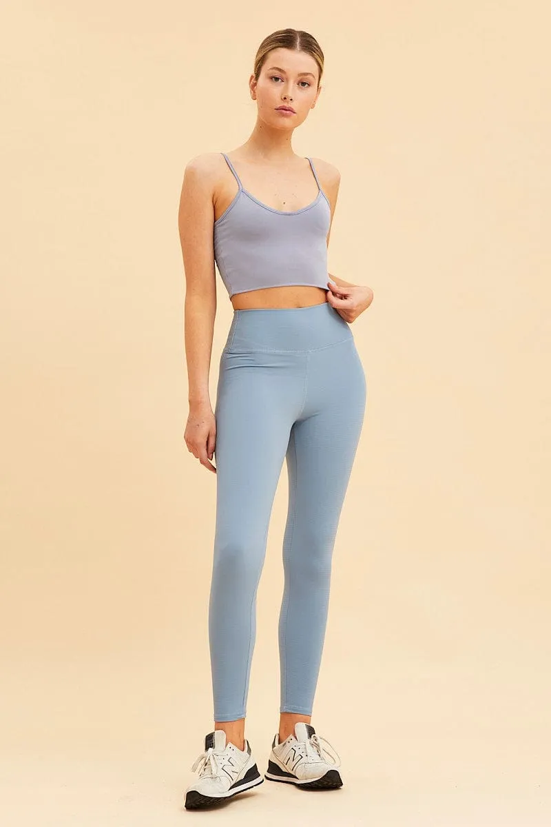 Blue Crop Cami Top Smooth Scoop Neck Sleeveless sold by Ally Fashion product image thumbnail 2