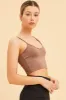 Brown Crop Cami Top Smooth Scoop Neck Sleeveless sold by Ally Fashion