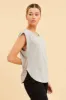 Grey Relaxed T-Shirt Drop Shoulder Curved Hem Crew Neck sold by Ally Fashion