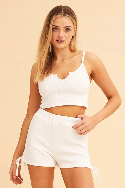 White Sutton Basic Rib Notch Singlet sold by Ally Fashion