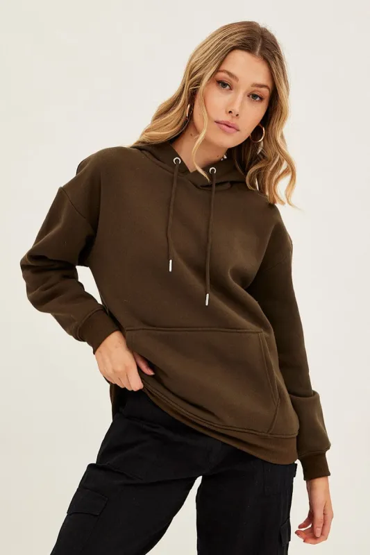 Green Fleece Hoodie Long Sleeve Cotton sold by Ally Fashion