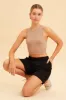 Beige Seamless Tank Top High Neck Rib Crop sold by Ally Fashion