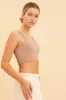 Beige Seamless Tank Top Scoop Neck Rib Crop sold by Ally Fashion