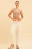 Beige Seamless Tank Top Scoop Neck Rib Crop sold by Ally Fashion