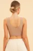 Beige Seamless Tank Top Scoop Neck Rib Crop sold by Ally Fashion