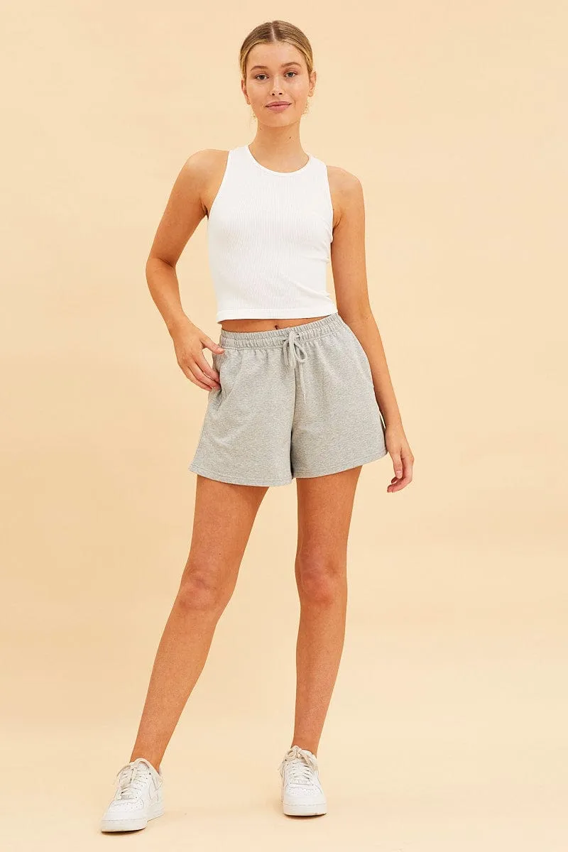 White Seamless Tank Crop Racer Back Sleeveless sold by Ally Fashion product image thumbnail 2