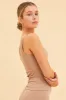 Beige Seamless Tank Full Length Sleeveless Soop Neck sold by Ally Fashion