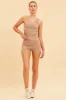 Beige Seamless Tank Full Length Sleeveless Soop Neck sold by Ally Fashion
