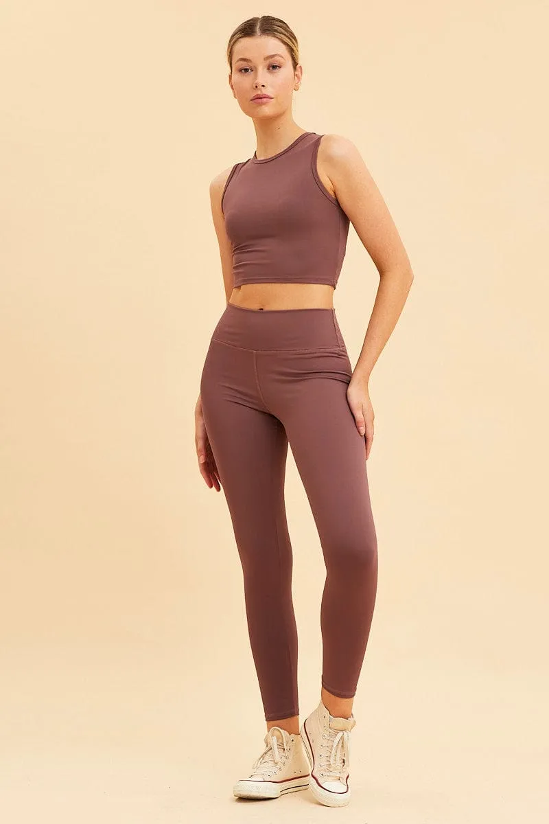 Purple Active Legging Stretch Full Length sold by Ally Fashion product image thumbnail 2