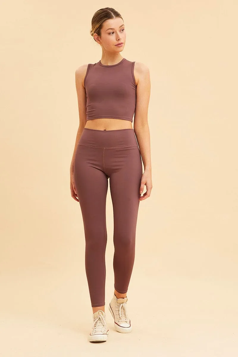 Purple Active Legging Stretch Full Length sold by Ally Fashion product image thumbnail 3