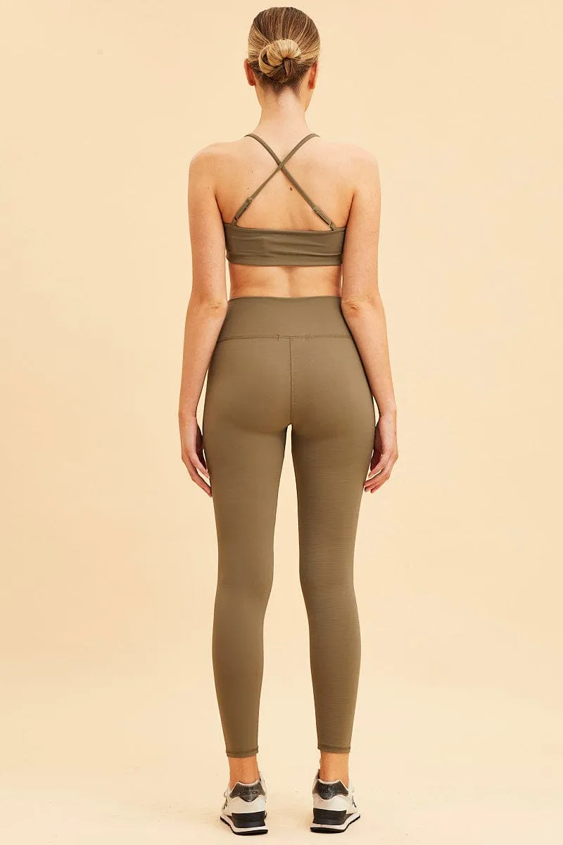 Green Rib Legging Active Stretch Full Length sold by Ally Fashion product image thumbnail 5