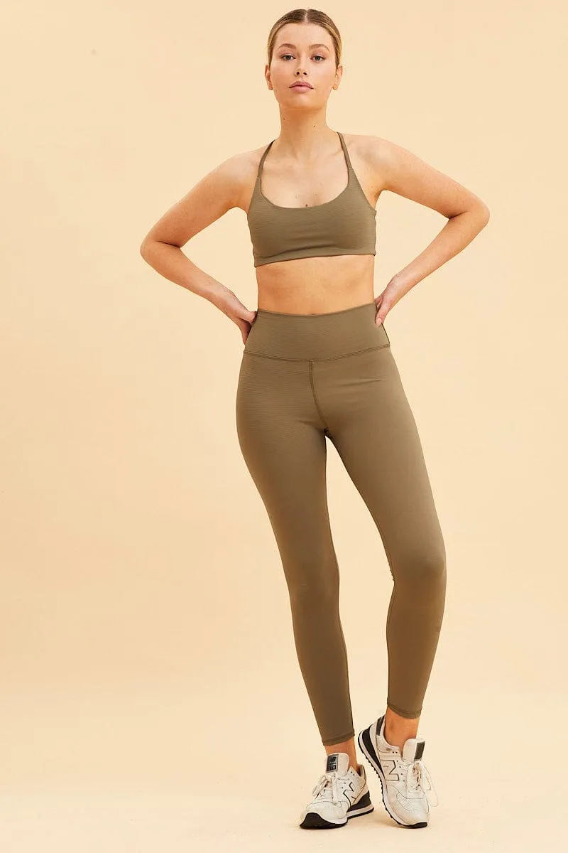 Green Rib Legging Active Stretch Full Length sold by Ally Fashion product image thumbnail 3