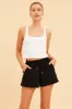 Black Relaxed Short Pull On Cotton Terry Stretch sold by Ally Fashion