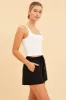 Black Relaxed Short Pull On Cotton Terry Stretch sold by Ally Fashion