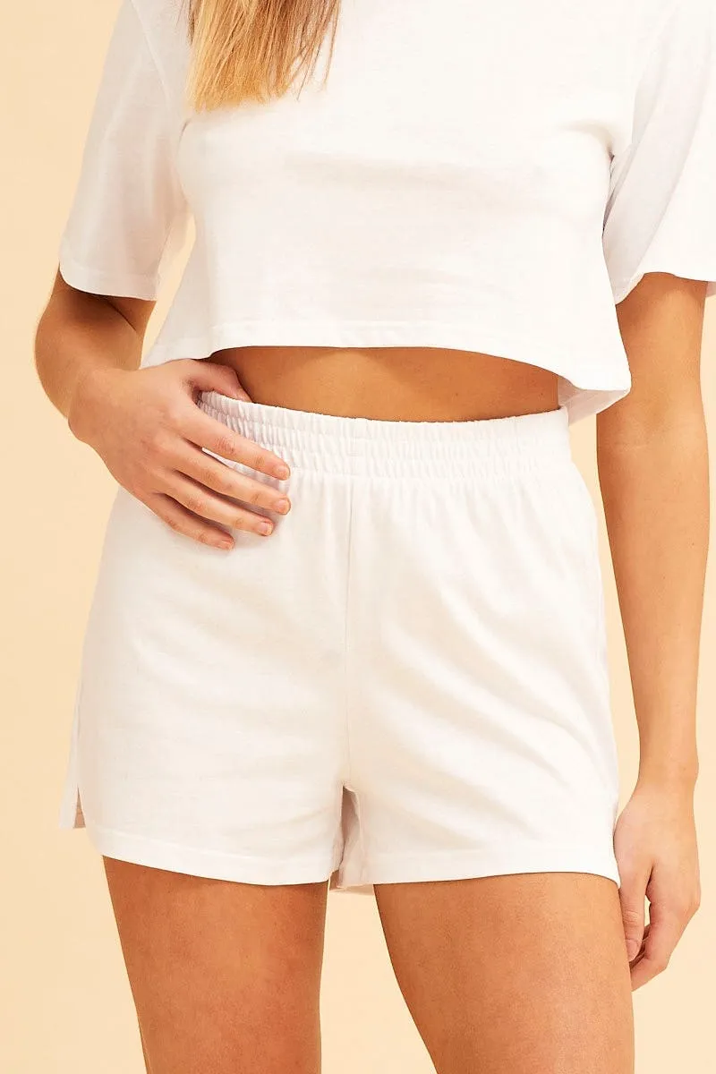 White Jamie Pull On Lounge Short sold by Ally Fashion product image thumbnail 2
