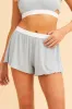 Blue Mia Soft Rib Elastic Waist Shorts sold by Ally Fashion