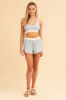 Blue Mia Soft Rib Elastic Waist Shorts sold by Ally Fashion