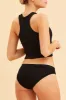 Black High Waisted Bikini Brief Cotton Stretch sold by Ally Fashion