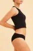 Black High Waisted Bikini Brief Cotton Stretch sold by Ally Fashion