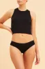 Black High Waisted Bikini Brief Cotton Stretch sold by Ally Fashion