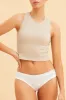 White High Waisted Bikini Brief Cotton Stretch sold by Ally Fashion