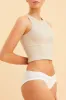White High Waisted Bikini Brief Cotton Stretch sold by Ally Fashion