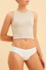 White High Waisted Bikini Brief Cotton Stretch sold by Ally Fashion