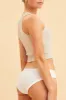 White High Waisted Bikini Brief Cotton Stretch sold by Ally Fashion