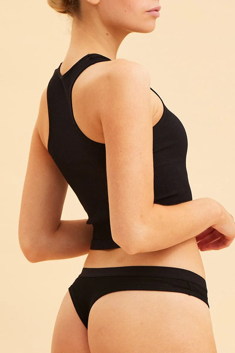 Black Cotton G-String sold by Ally Fashion product image thumbnail 5