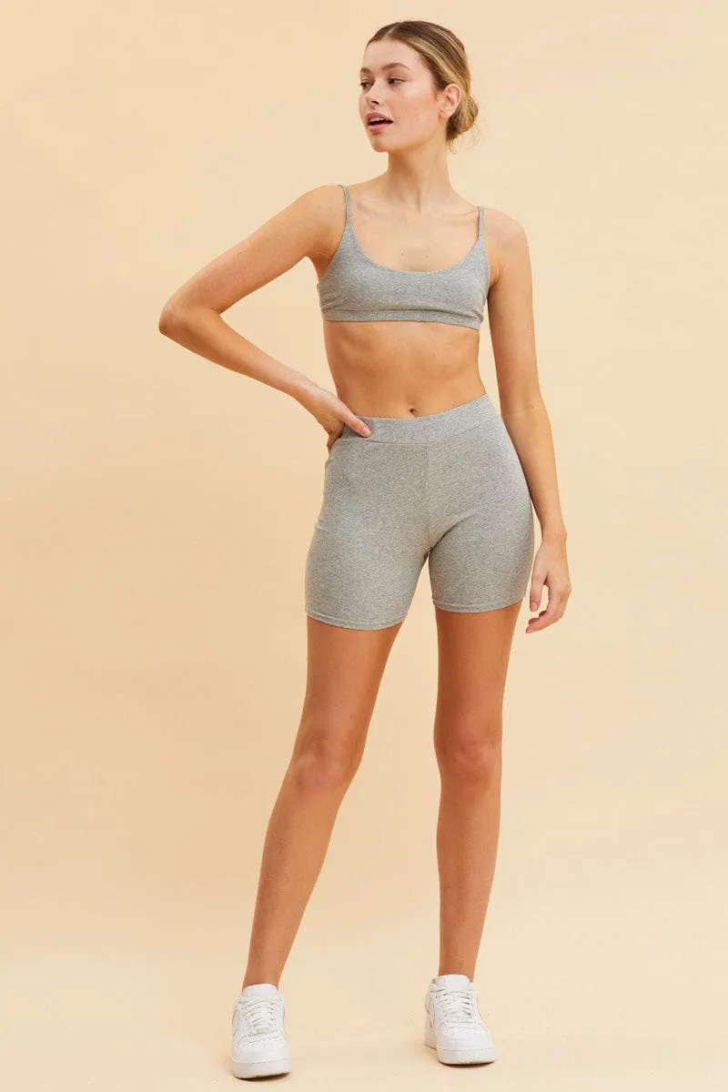 Grey Cotton Bralette Cotton Stretch Scoop Neck sold by Ally Fashion product image thumbnail 2