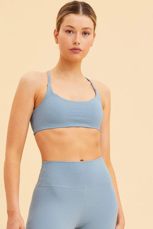 Blue Crop Top Active Rib sold by Ally Fashion