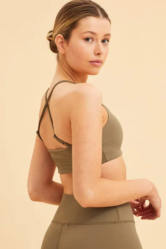 Green Crop Top Active Rib sold by Ally Fashion