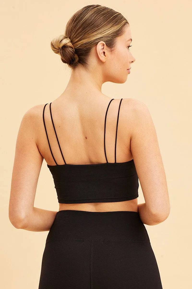 Black Crop Top High Neck Active Rib sold by Ally Fashion product image thumbnail 5