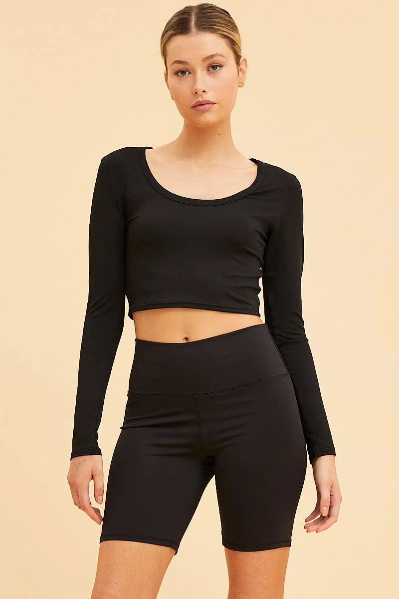 Black Bike Short 7" Length Active sold by Ally Fashion product image thumbnail 3