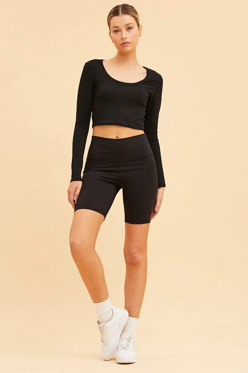 Black Bike Short 7" Length Active sold by Ally Fashion product image thumbnail 2