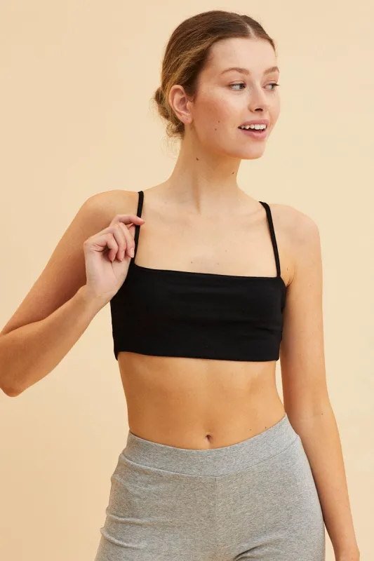 Black Bandeau Singlet Top Cotton Stretch sold by Ally Fashion