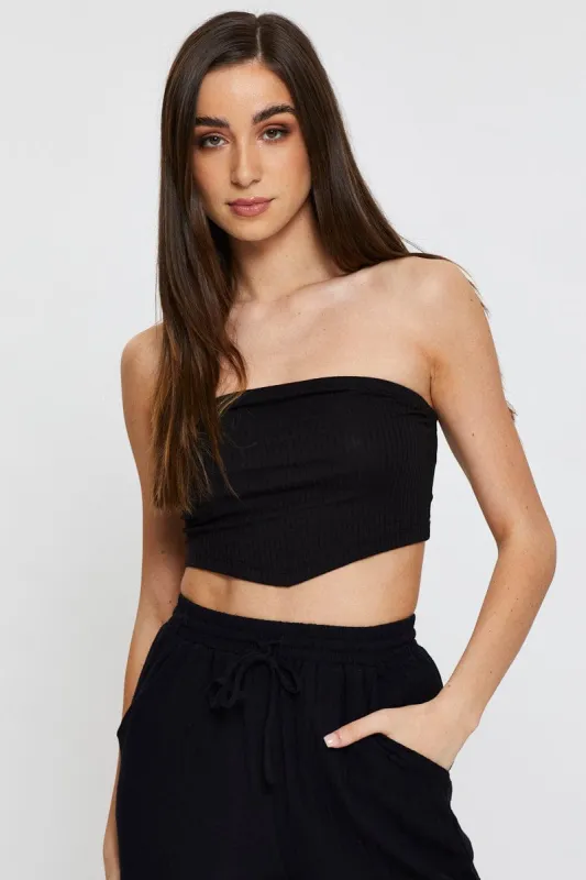 Black Bandeau Top Sleeveless sold by Ally Fashion