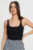 Black Bodysuit Sleeveless Square Neck sold by Ally Fashion