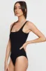 Black Bodysuit Sleeveless Square Neck sold by Ally Fashion