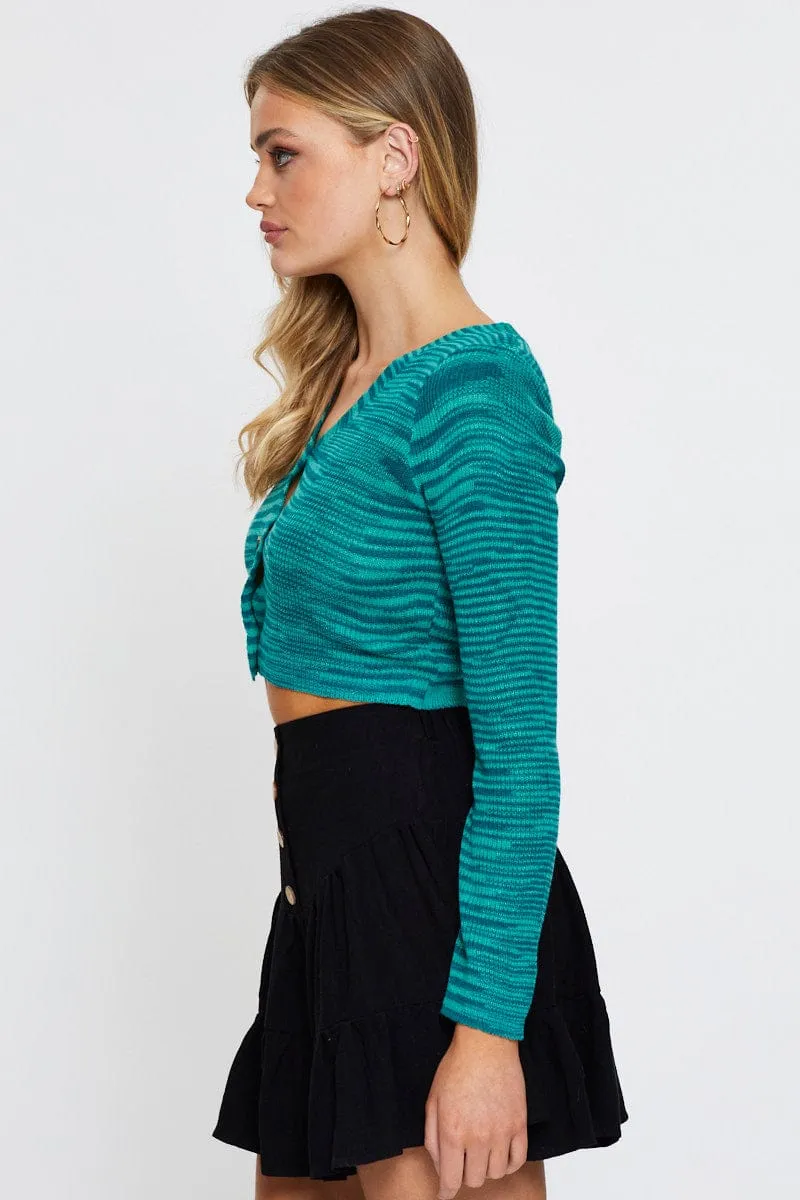 Multi Knit Cardigan Long Sleeve Crop Round Neck sold by Ally Fashion product image thumbnail 4