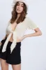 Beige Tie Up Bolero Cardigan sold by Ally Fashion