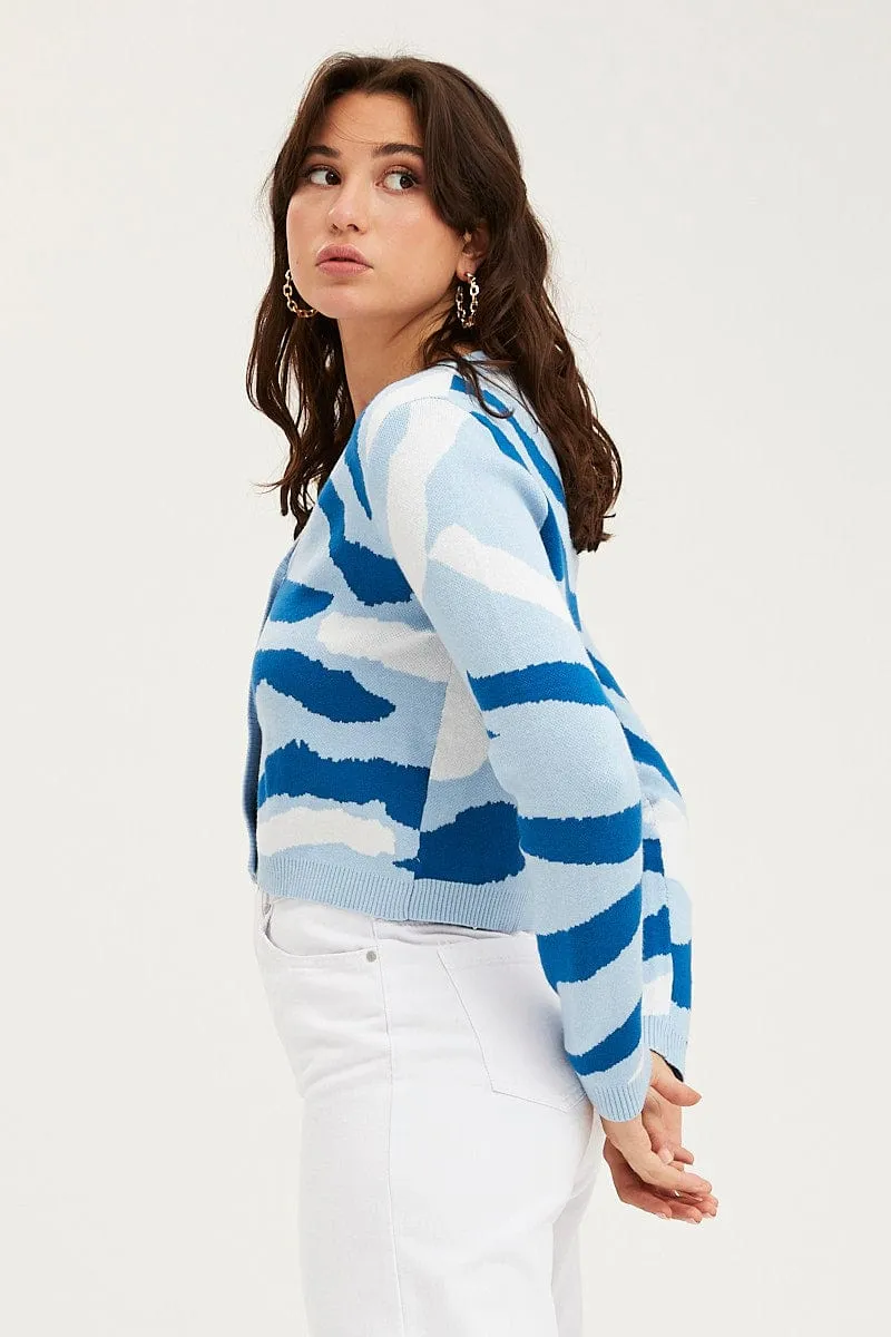 Abstract Print Knit Cardigan Long Sleeve V-Neck sold by Ally Fashion product image thumbnail 4