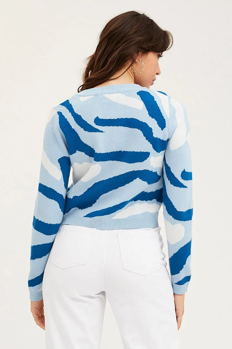 Abstract Print Knit Cardigan Long Sleeve V-Neck sold by Ally Fashion product image thumbnail 5