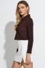 Brown Crop Top Long Sleeve sold by Ally Fashion