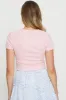 Pink Crop Cardigan Short Sleeve Waffle sold by Ally Fashion