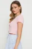 Pink Crop Cardigan Short Sleeve Waffle sold by Ally Fashion