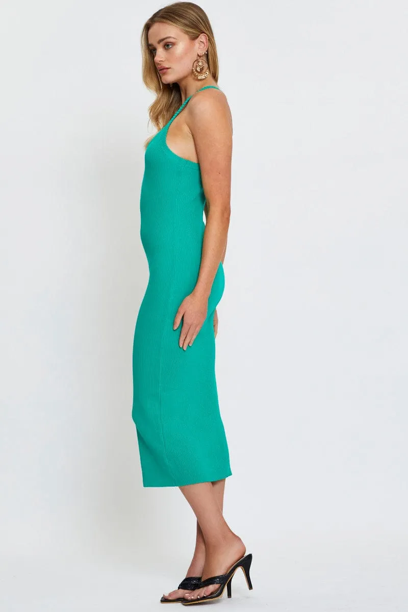 Green Knit Dress Midi sold by Ally Fashion product image thumbnail 4
