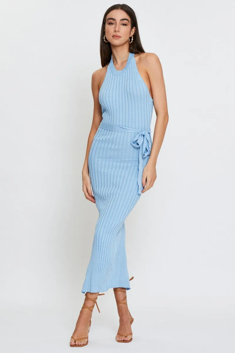 Blue Bodycon Dress Maxi Knit sold by Ally Fashion product image thumbnail 3